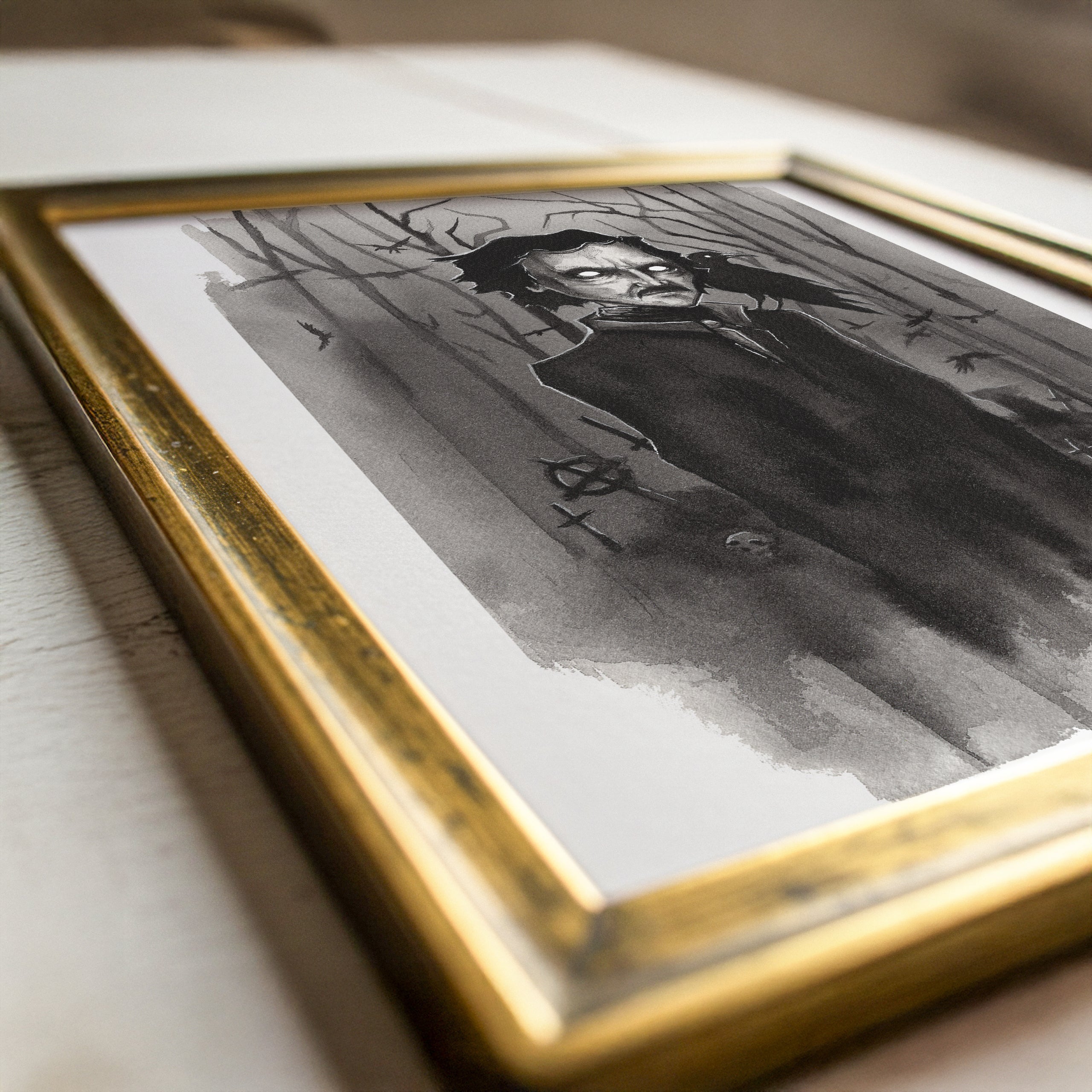 Poe and The Raven Print