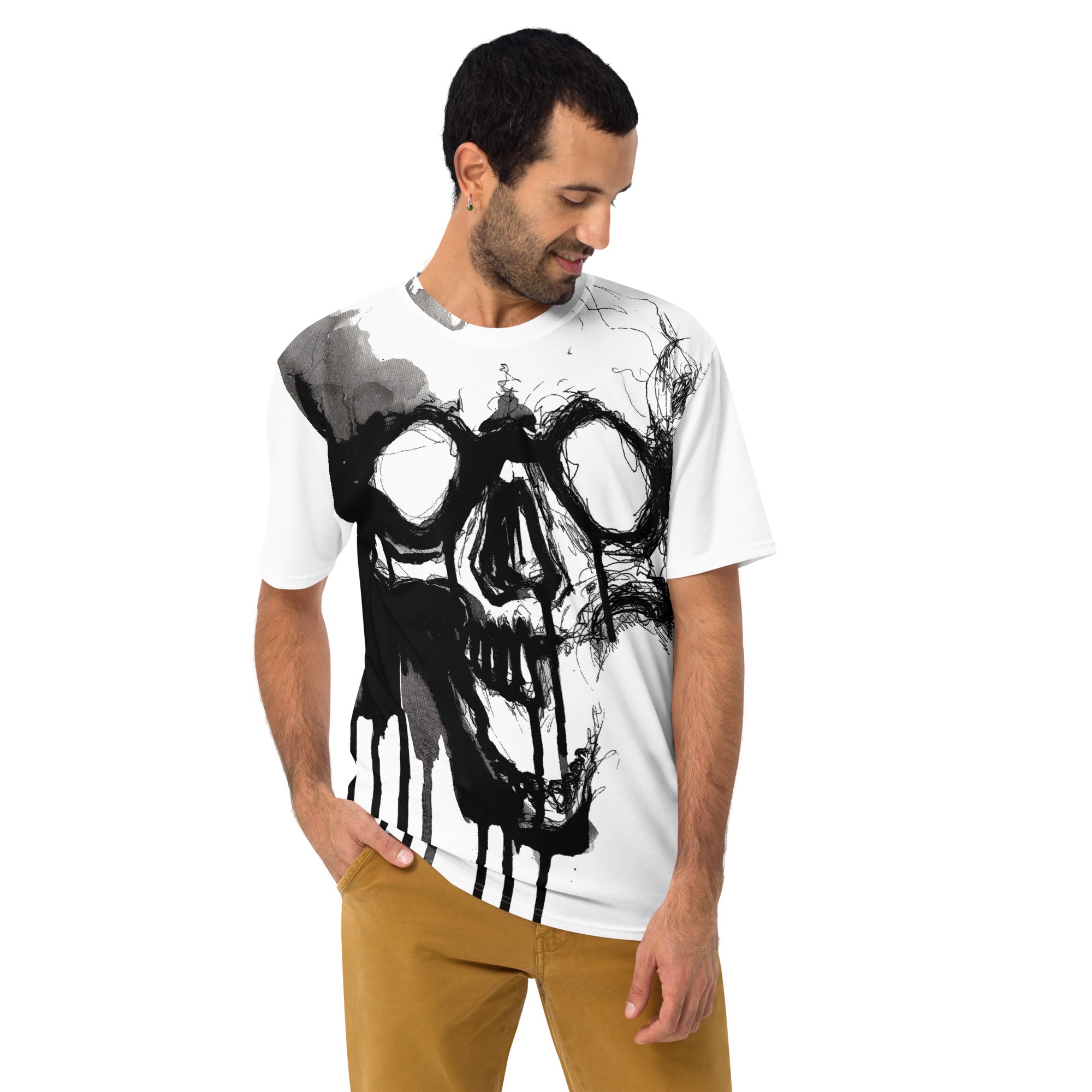 Black Ink Skull Men's T-Shirt