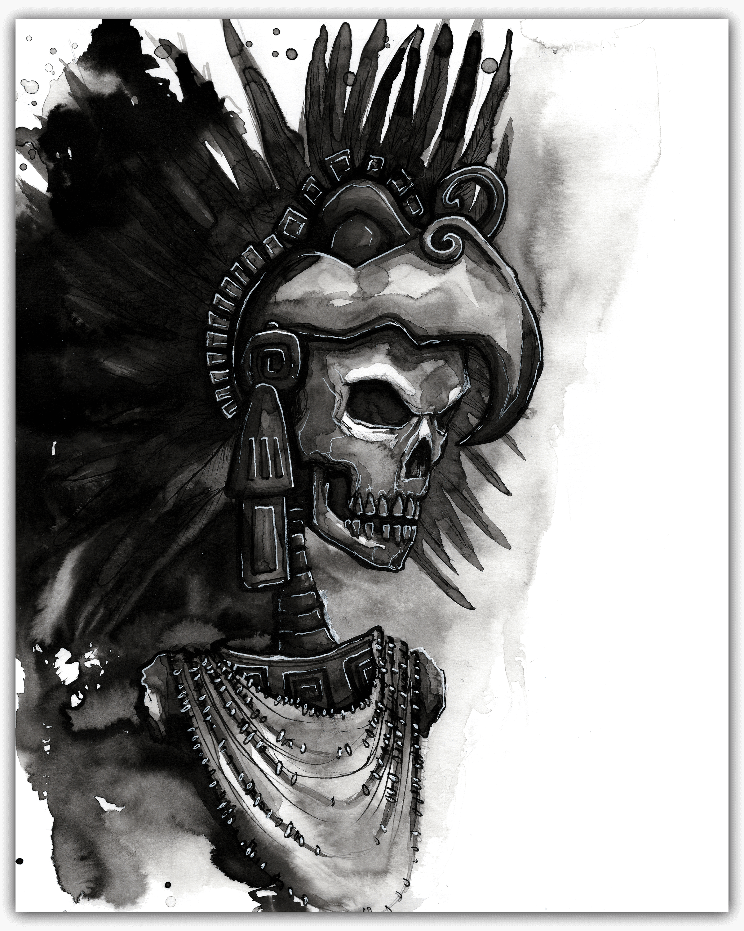 Aztec Skull Print