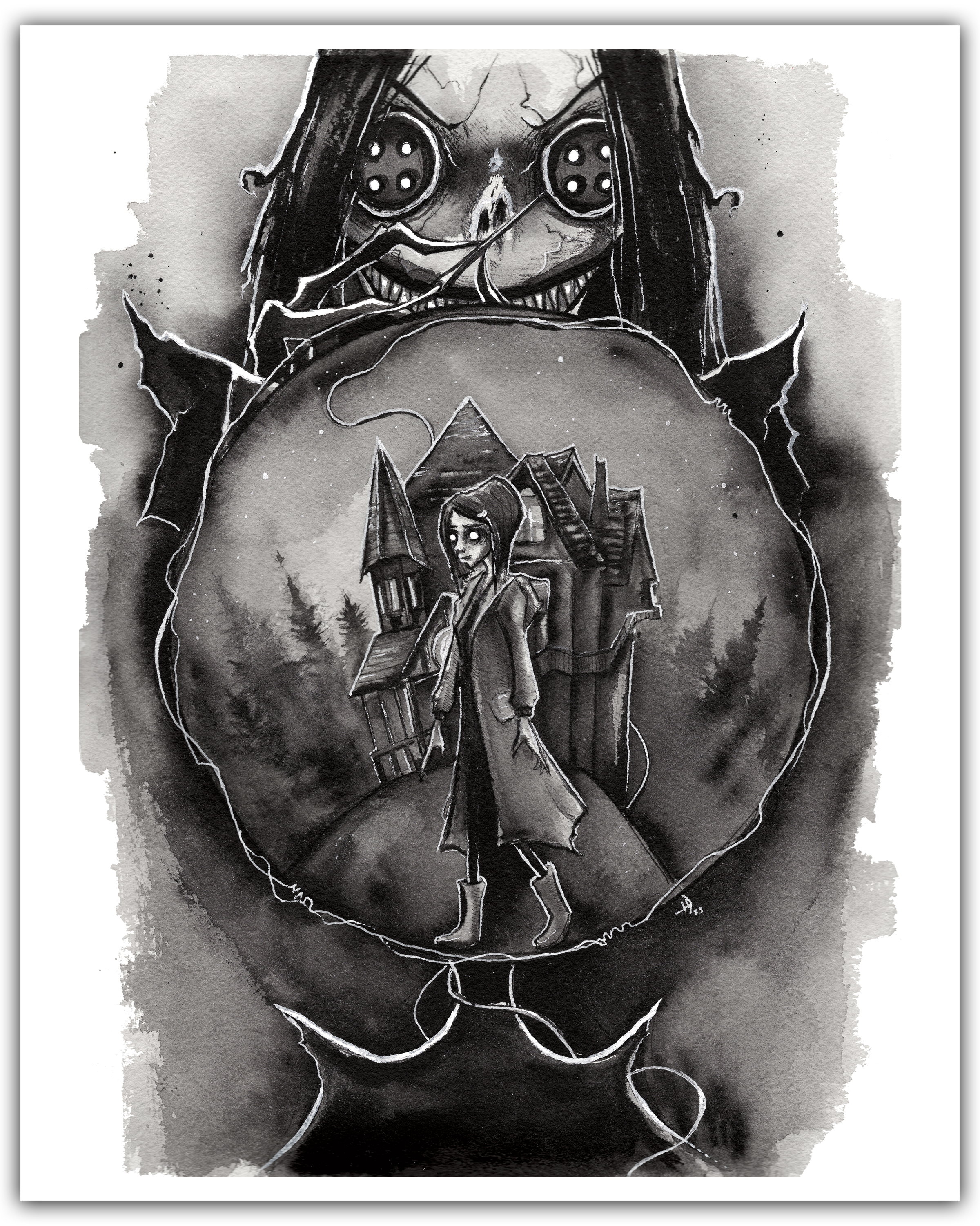 Coraline Ink Print