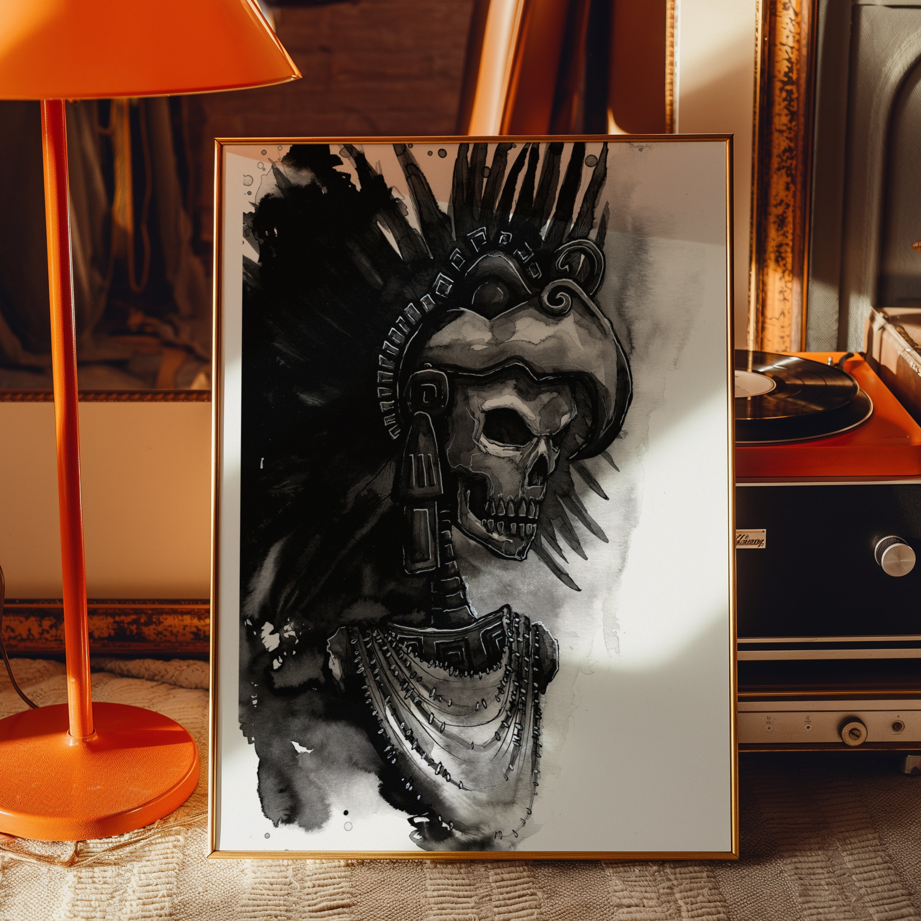 Aztec Skull Print