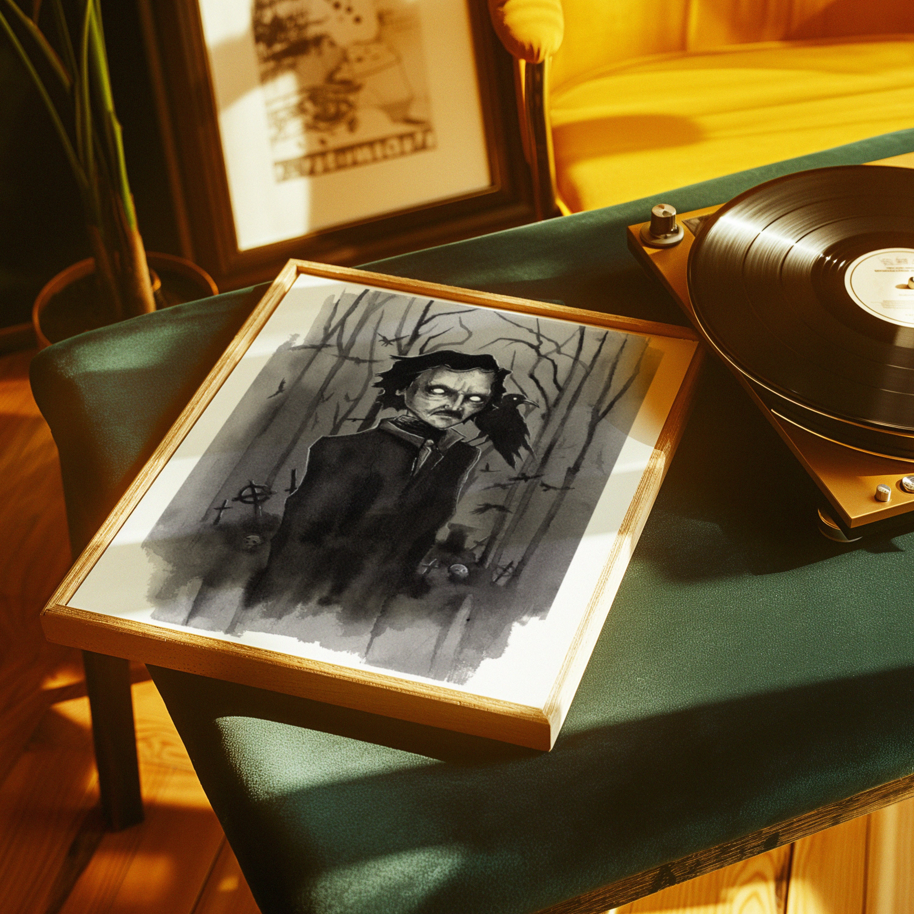 Poe and The Raven Print