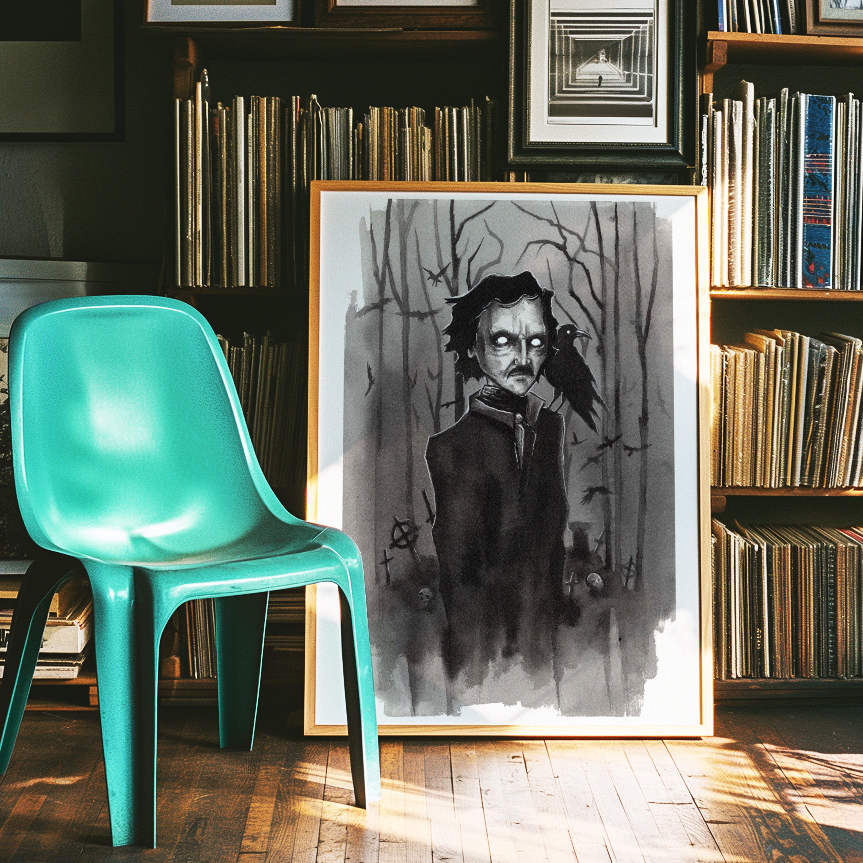 Poe and The Raven Print