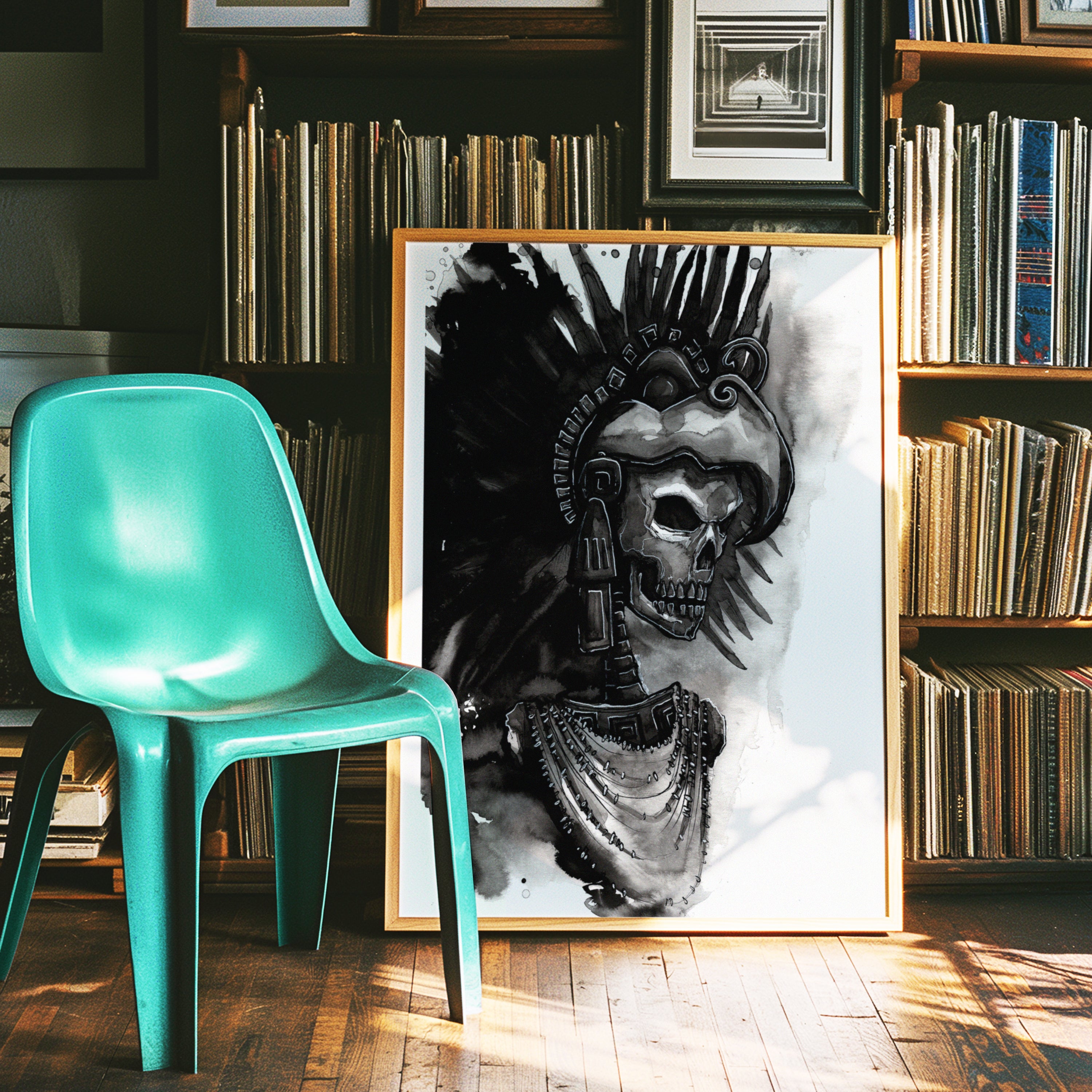 Aztec Skull Print