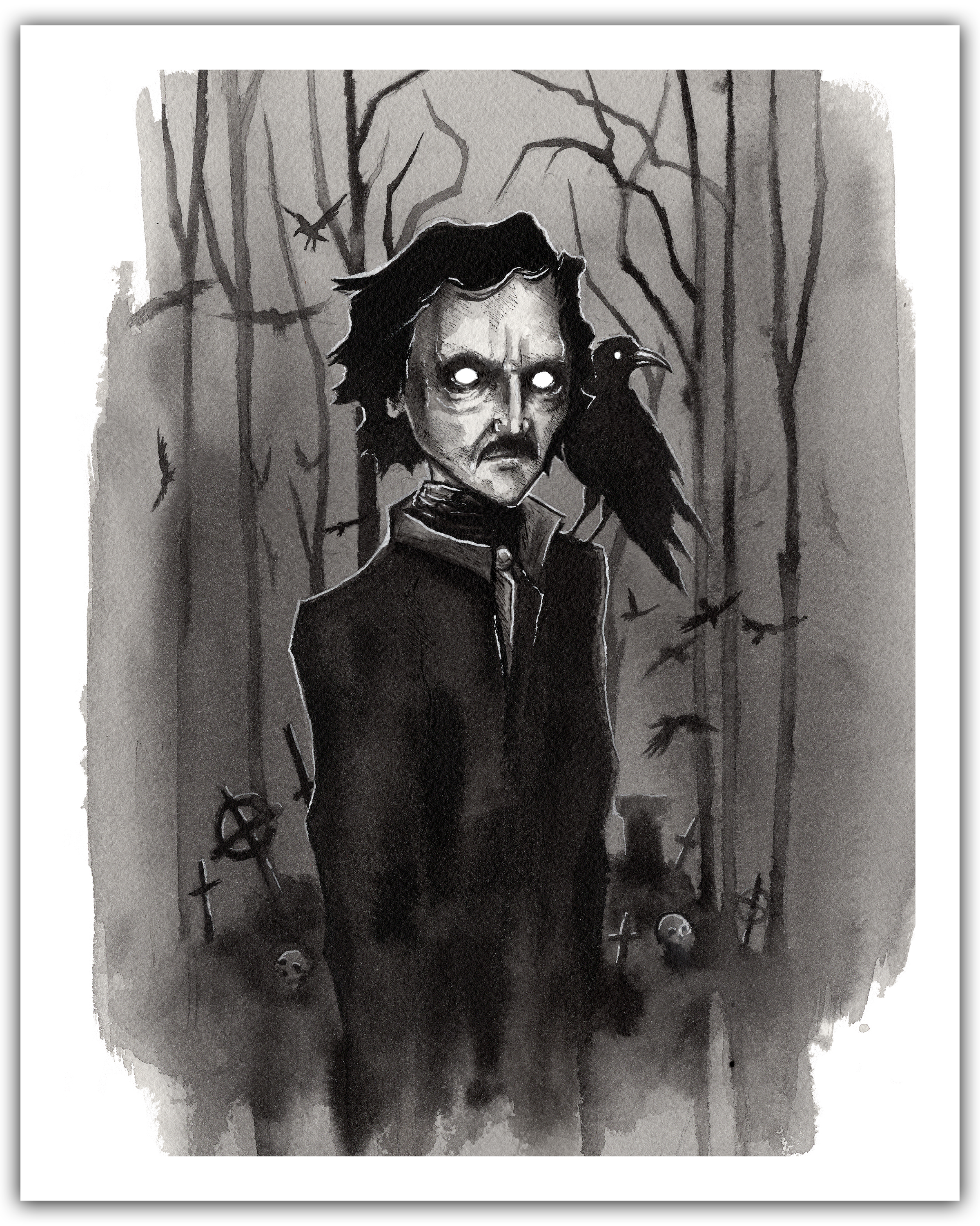 Poe and The Raven Print