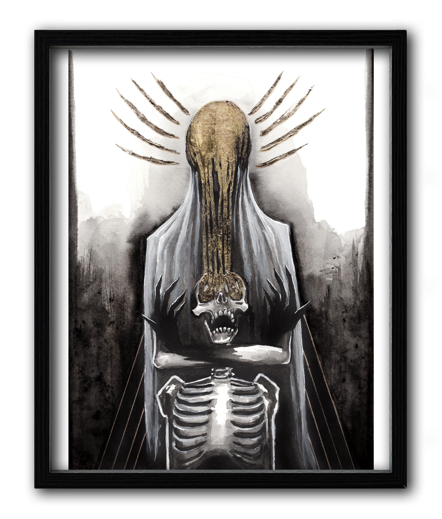 Skeleton Gold Drip Print