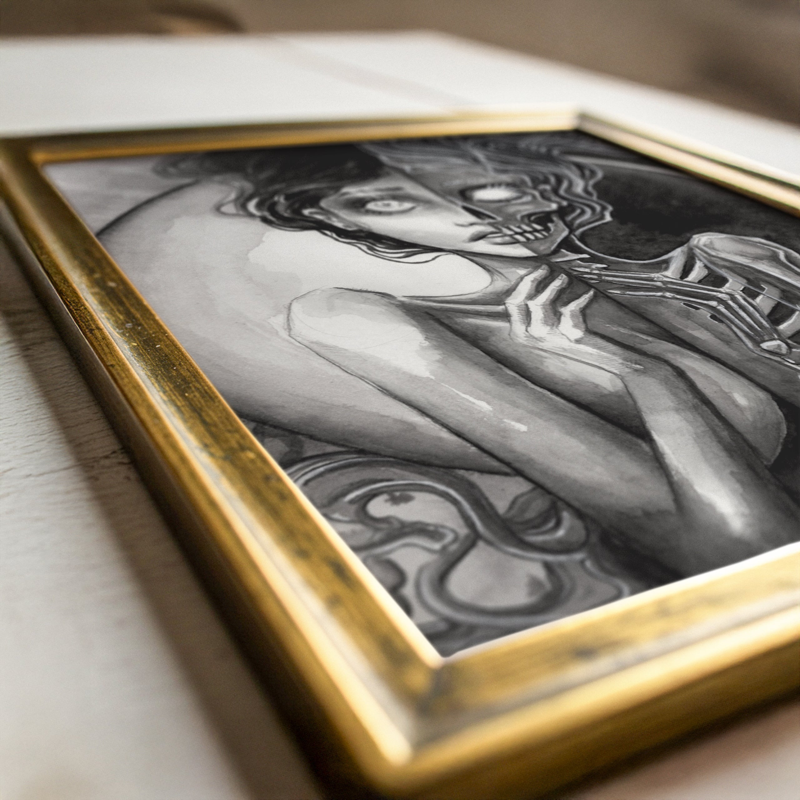 Mirror Print - Dark Expressive Ink Painting Concept