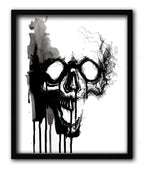 Black Ink Skull Print