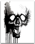 Black Ink Skull Print