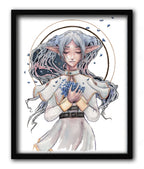 Frieren and the Blue Moon Flowers Print