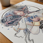 Frieren and the Blue Moon Flowers Print