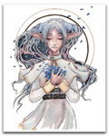 Frieren and the Blue Moon Flowers Print
