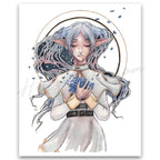 "Frieren and the Blue Moon Flowers" Print