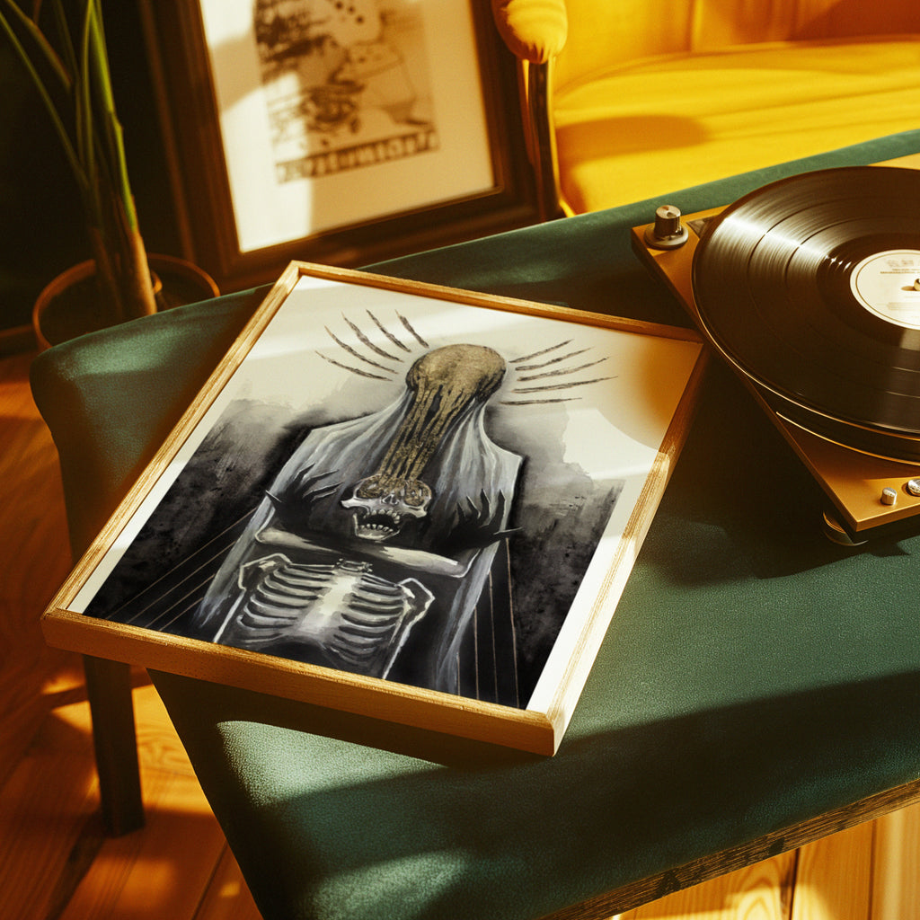 Skeleton Gold Drip Print