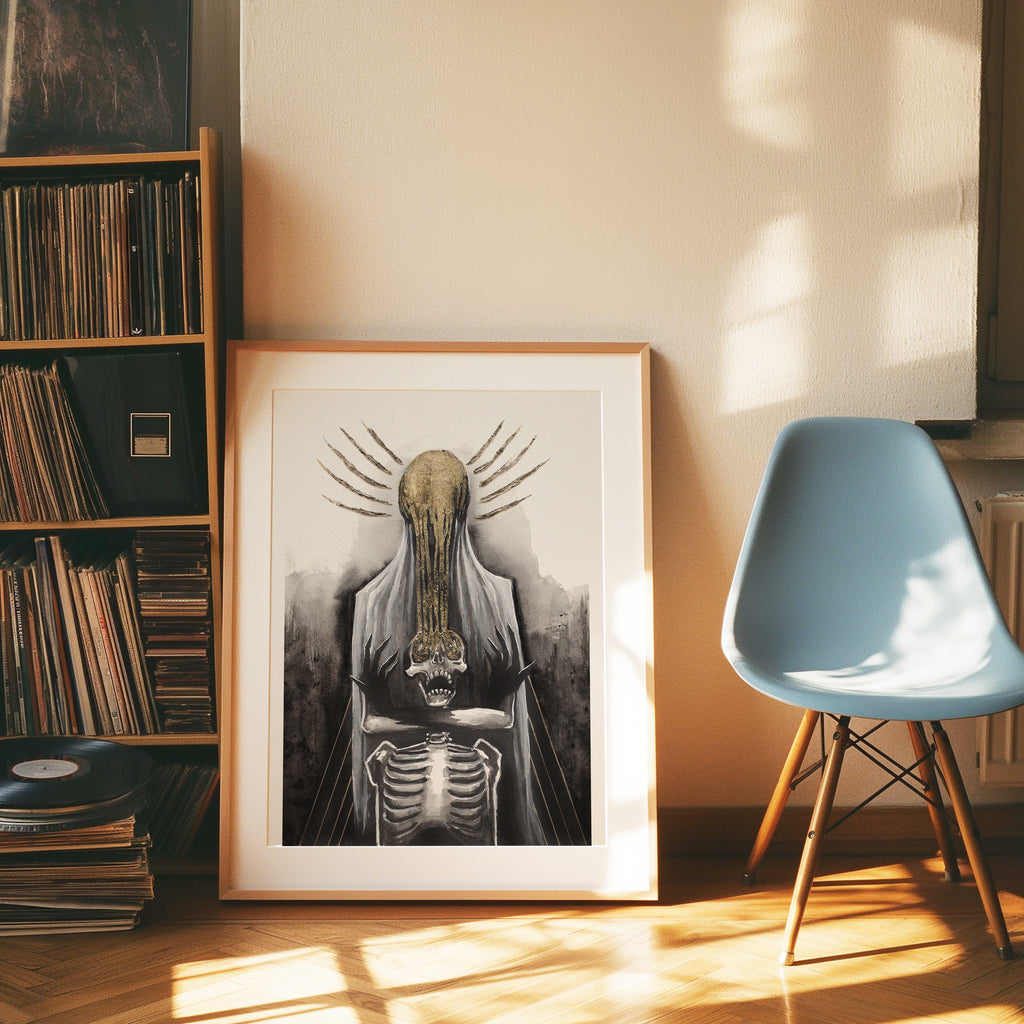 Skeleton Gold Drip Print