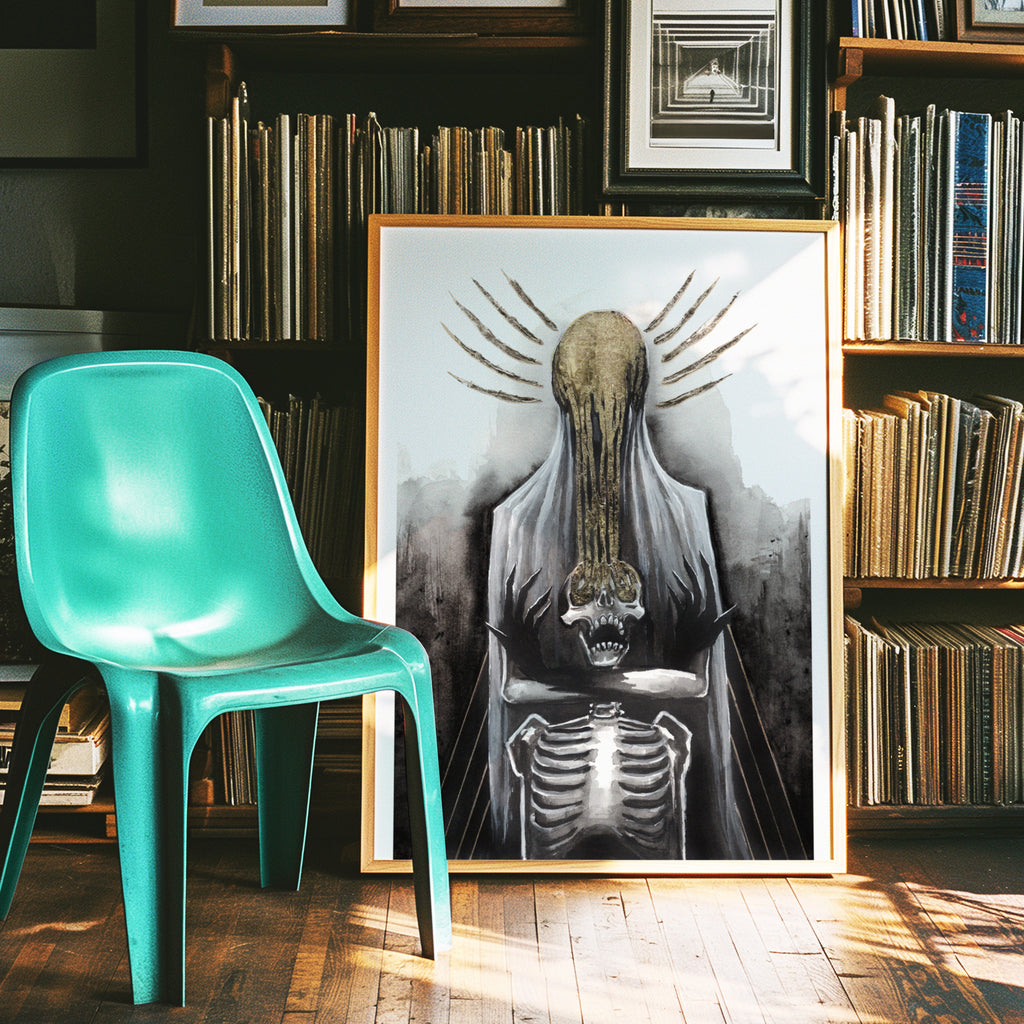 Skeleton Gold Drip Print
