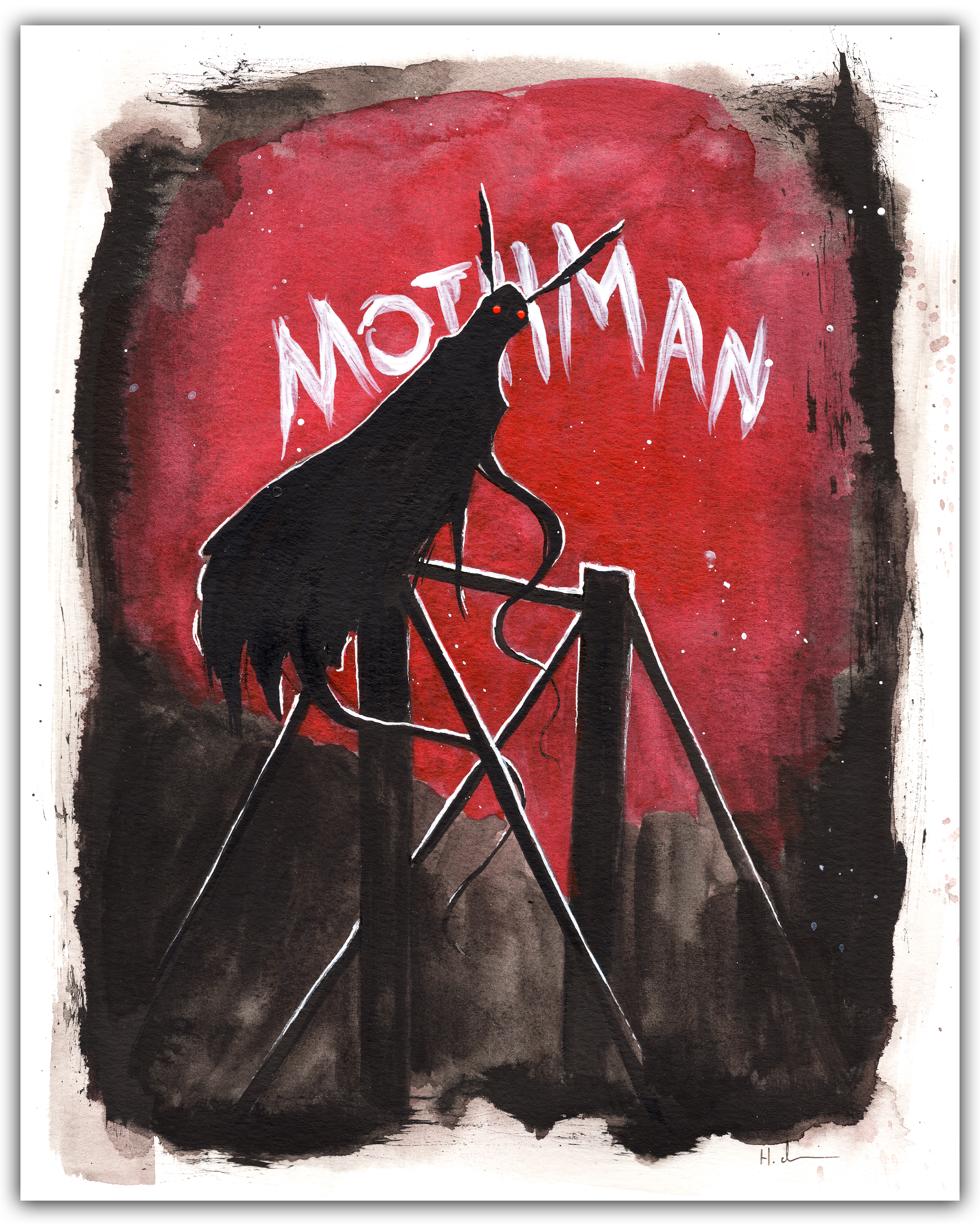 Mothman Red Print