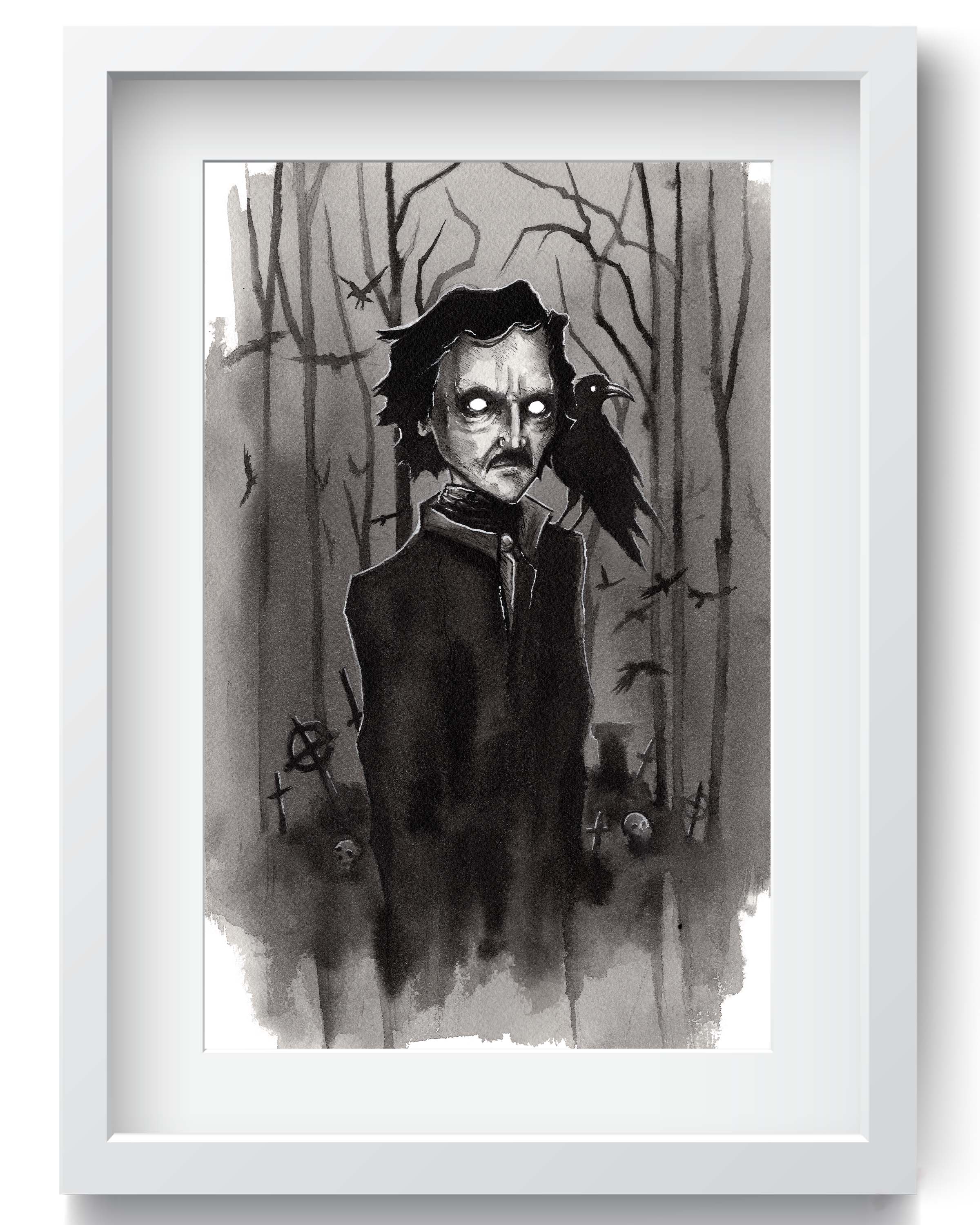 Poe and The Raven Print