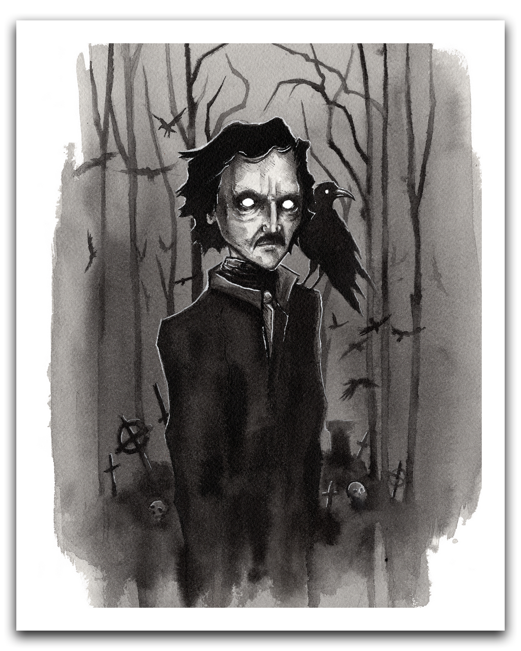 Poe and The Raven Print
