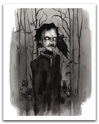 Poe and The Raven Print