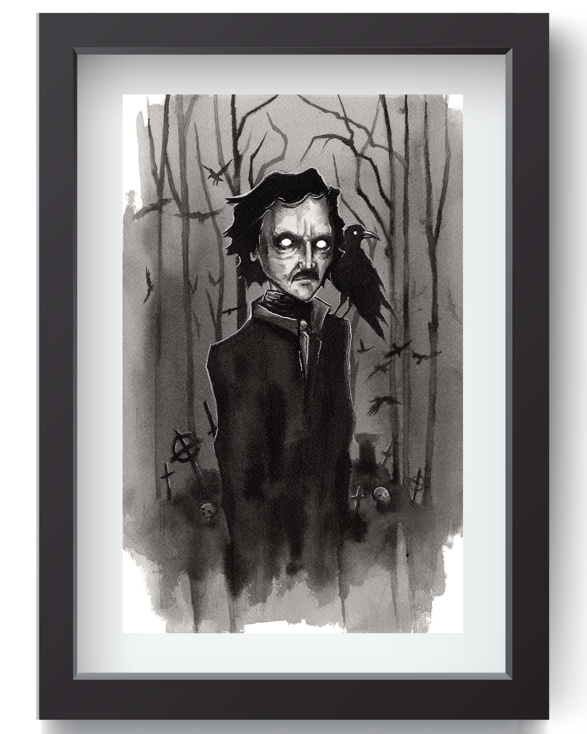 Poe and The Raven Print