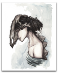 Stego Skull Watercolor Print