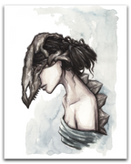 Stego Skull Watercolor Print