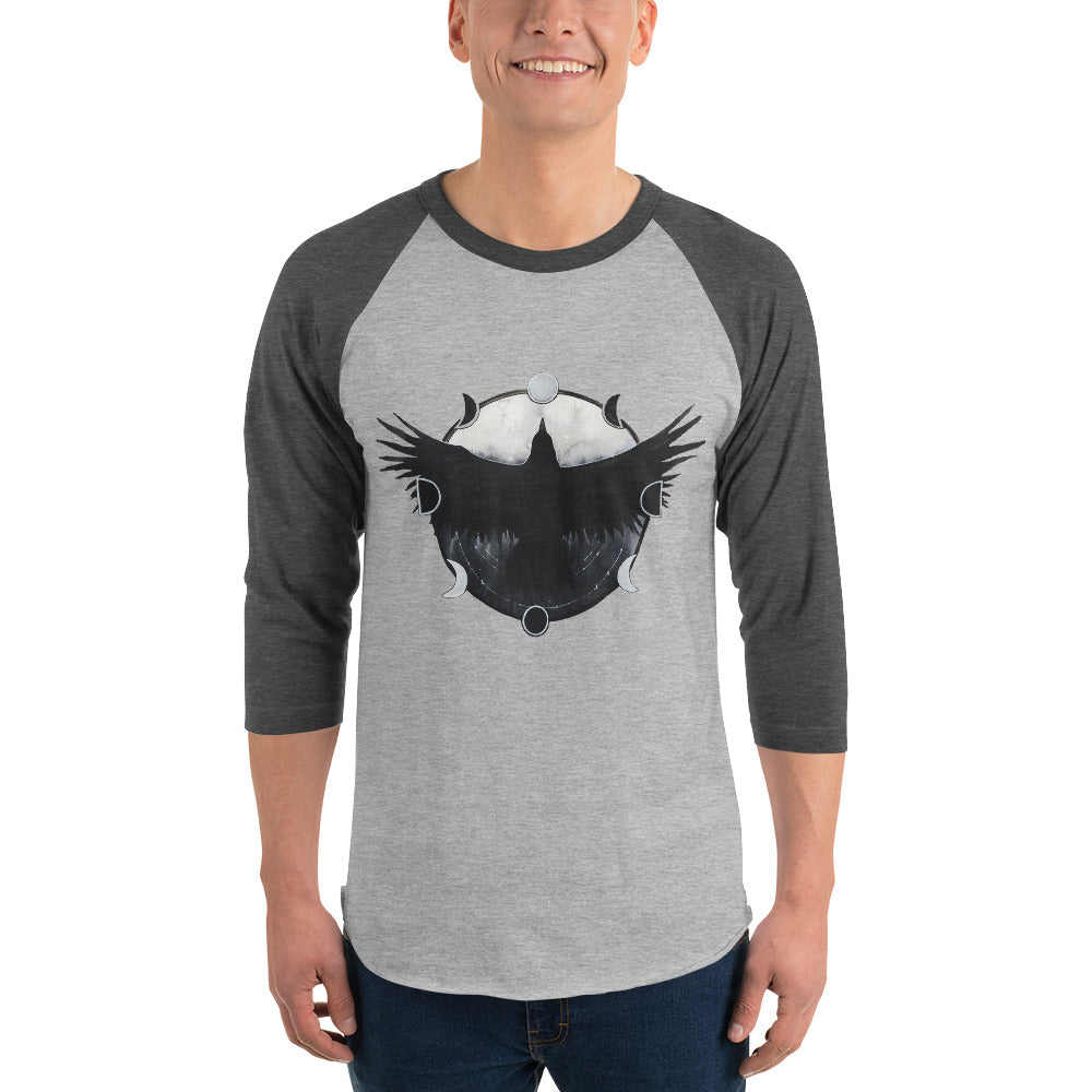 Lunar Raven 3/4 Sleeve Raglan Shirt