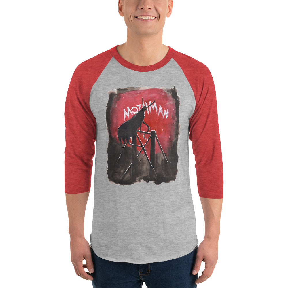 Mothman Red 3/4 Sleeve Raglan Shirt